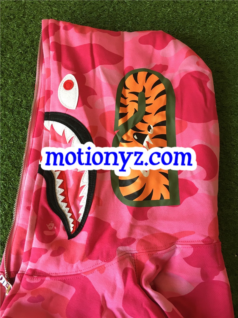 A Bathing Ape Clothing Bape Shark Hoodies Camo Pink